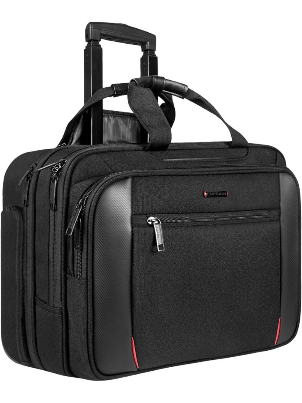 Stylish 17.3" Rolling Laptop Bag for Travel & Work - Unisex, Black, Durable